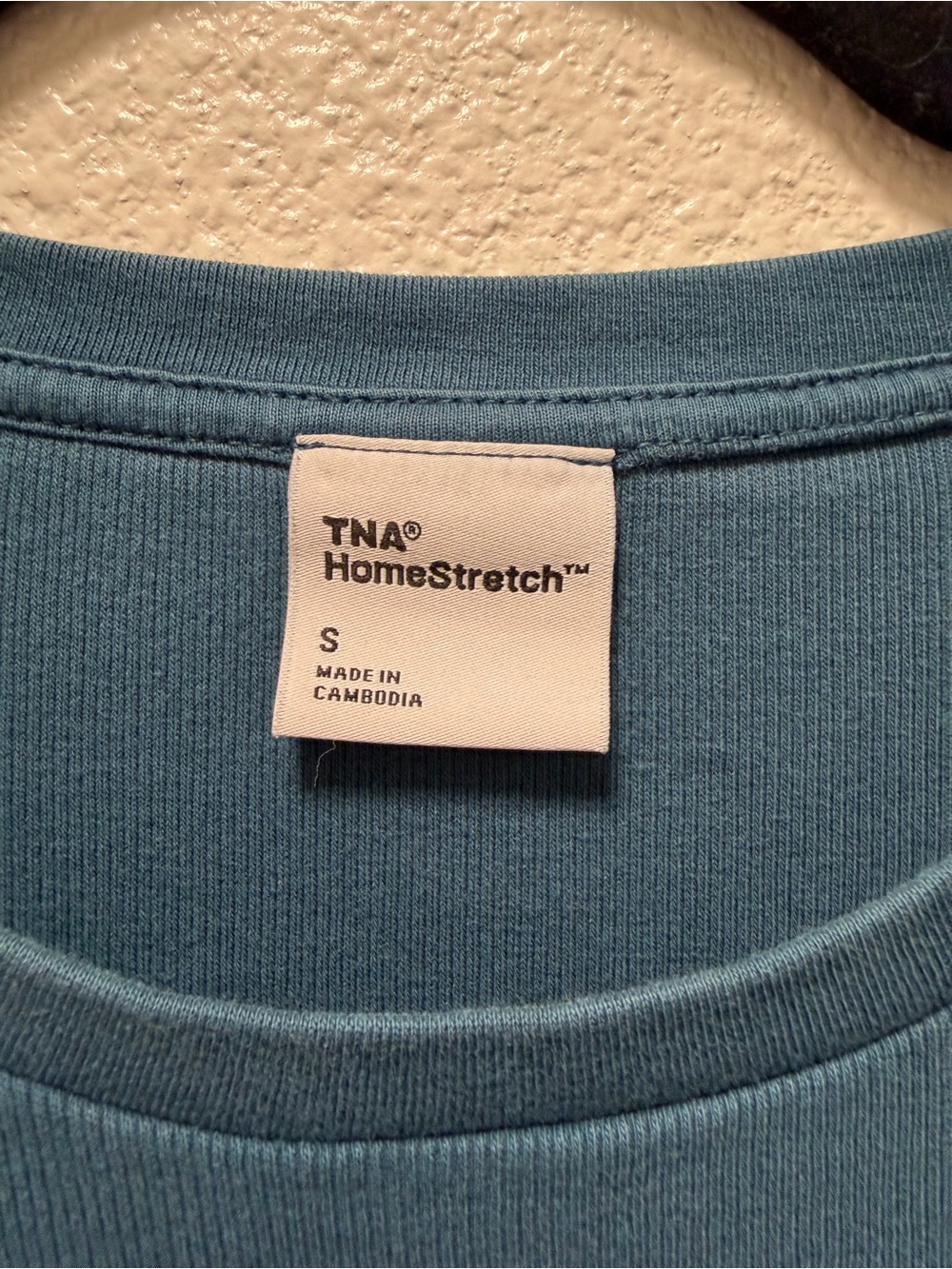 Aritzia TNA Homestretch Women's Long Sleeve Crewneck Top in Teal Blue - Picture 3 of 4